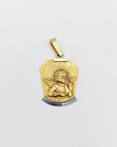 Pendentif Médaille Art déco - Pendentif angelot en or 18k 58 Facettes A07629