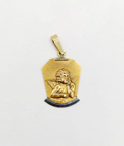 Pendentif Médaille Art déco - Pendentif angelot en or 18k 58 Facettes A07629