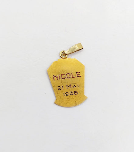 Pendentif Médaille Art déco - Pendentif angelot en or 18k 58 Facettes A07629