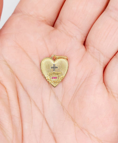Augis - Pendentif médaille d'amour en or 18k et rubis 58 Facettes A07631