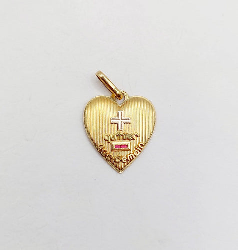 Augis - Pendentif médaille d'amour en or 18k et rubis 58 Facettes A07631