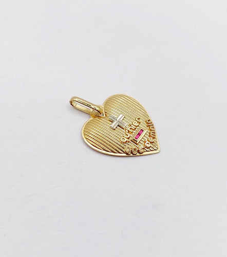 Augis - Pendentif médaille d'amour en or 18k et rubis 58 Facettes A07631