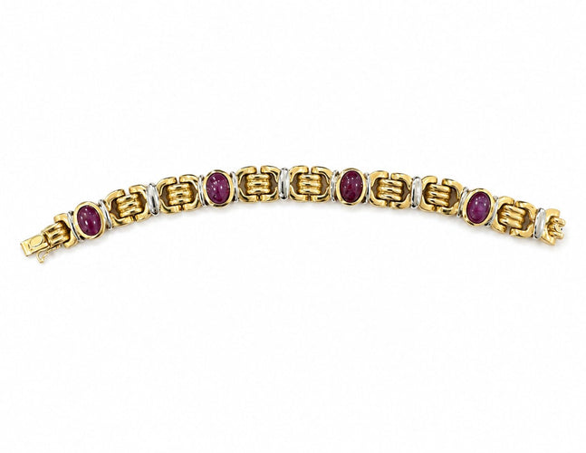 Bracelet vintage en or 750 et rubis 58 Facettes Bracelet