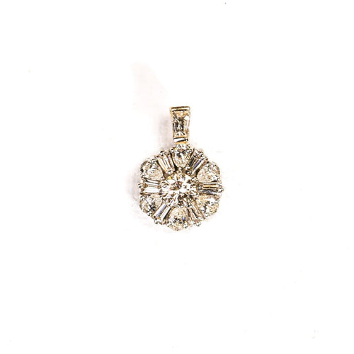 Pendentif Pendentif rosace en or blanc et diamants 58 Facettes LMB-384