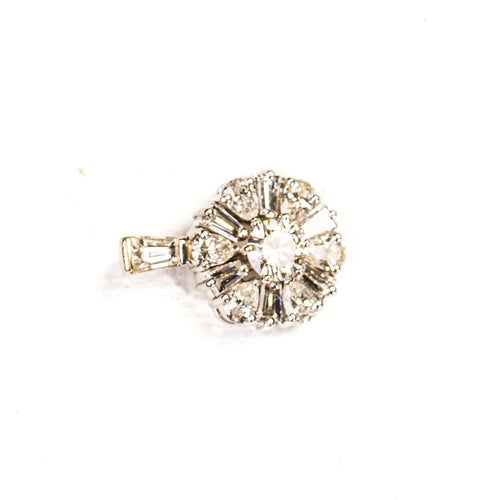 Pendentif Pendentif rosace en or blanc et diamants 58 Facettes LMB-384
