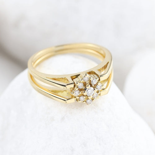 50 Bague réversible en or jaune 18K avec saphir et diamants 58 Facettes SC3