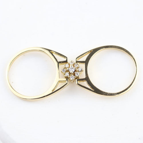 50 Bague réversible en or jaune 18K avec saphir et diamants 58 Facettes SC3