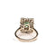 51 Bague entourage en or blanc et platine, émeraude et diamants 58 Facettes LMB-379