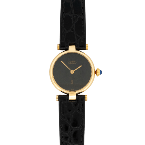 Montre Cartier Must Vendôme - Montre SM en vermeil à cadran noir 58 Facettes 567