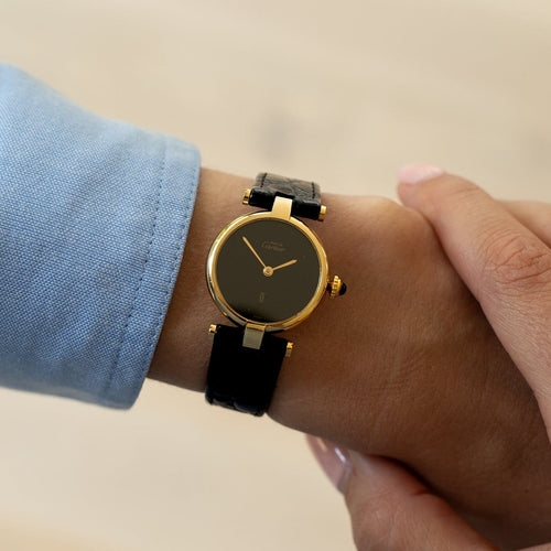 Montre Cartier Must Vendôme - Montre SM en vermeil à cadran noir 58 Facettes 567