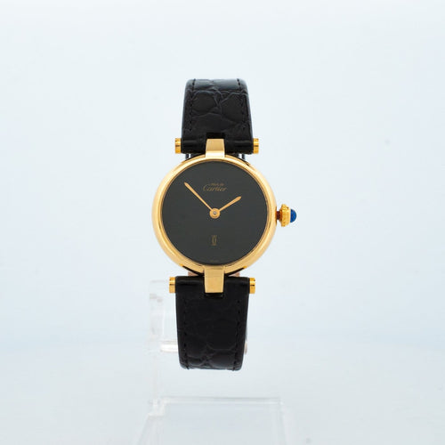 Montre Cartier Must Vendôme - Montre SM en vermeil à cadran noir 58 Facettes 567