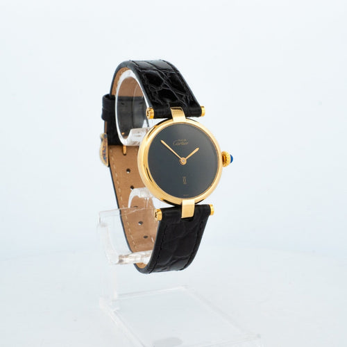Montre Cartier Must Vendôme - Montre SM en vermeil à cadran noir 58 Facettes 567