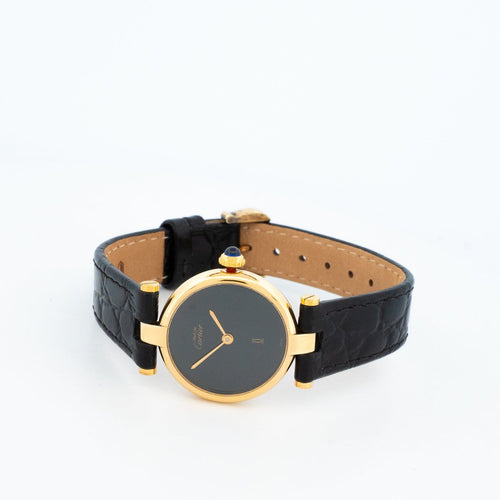 Montre Cartier Must Vendôme - Montre SM en vermeil à cadran noir 58 Facettes 567