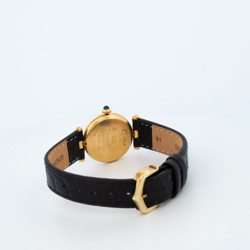 Montre Cartier Must Vendôme - Montre SM en vermeil à cadran noir 58 Facettes 567