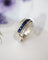 Bague 54 Guy Laroche - Bague bandeau « Ceinture » en or blanc 750, saphirs et diamants 58 Facettes C2259