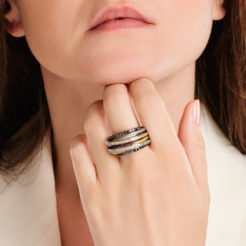 Bague 50 De Grisogono Allegra - Bague en or blanc, diamants et pierres de couleur 58 Facettes 281