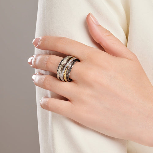 Bague 50 De Grisogono Allegra - Bague en or blanc, diamants et pierres de couleur 58 Facettes 281