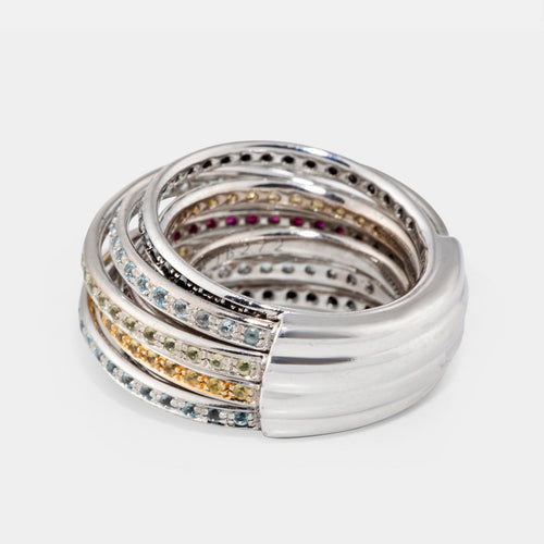 Bague 50 De Grisogono Allegra - Bague en or blanc, diamants et pierres de couleur 58 Facettes 281