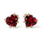 Boucles d'oreilles Boucles d'oreilles en or jaune 14 ct et grenats cœur 58 Facettes E0037