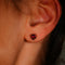 Boucles d'oreilles Boucles d'oreilles en or jaune 14 ct et grenats cœur 58 Facettes E0037