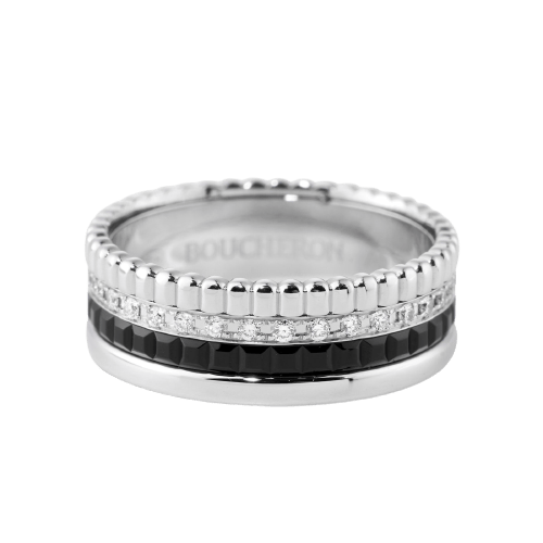 Bague 53 Boucheron Quatre Black Edition - Bague en or blanc et diamants 58 Facettes 288
