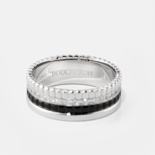 53 Boucheron Quatre Black Edition - Bague en or blanc et diamants 58 Facettes 288