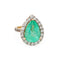 Bague 56 Bague cocktail vintage émeraude et diamants en or jaune 14 carats 58 Facettes G13927