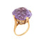 Bague 54 Bague cocktail rétro en or jaune 18 carats et améthyste 58 Facettes G13969