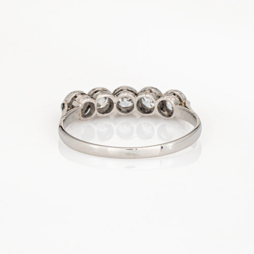 Bague 54 Style édouardien - Bague 5 diamants en platine 900 58 Facettes G13971