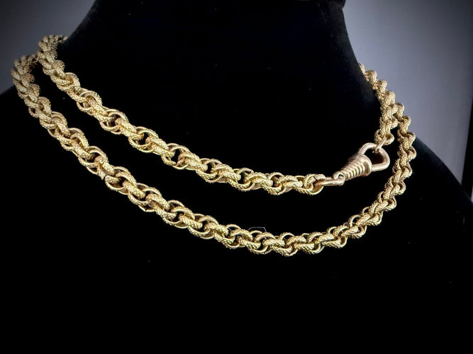 Collier maille jaseron triple diamantée en or jaune 18K 58 Facettes Collier 1