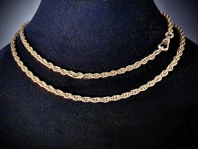 Collier maille jaseron triple en or jaune 14K 58 Facettes Collier 2