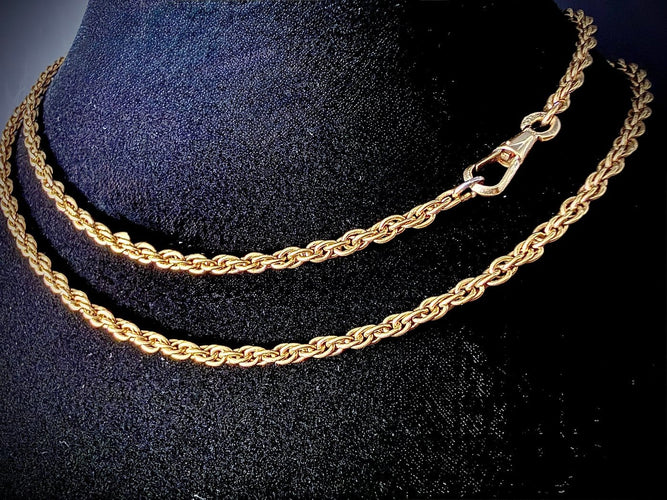Collier maille jaseron triple en or jaune 14K 58 Facettes Collier 2