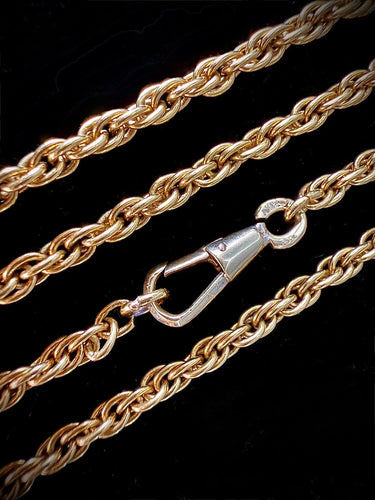 Collier maille jaseron triple en or jaune 14K 58 Facettes Collier 2