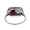 61 Bague Art déco en platine avec rubis et diamants 58 Facettes AN606 (00539)
