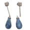 Boucles d'oreilles en or blanc, saphirs et diamants 58 Facettes PE674