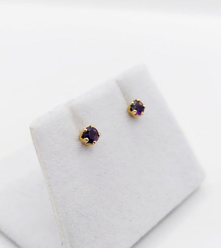 Puces d'oreilles vintage en or 18k et améthystes 58 Facettes A07634