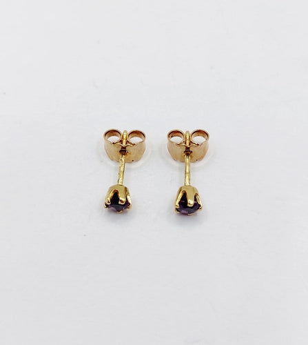 Puces d'oreilles vintage en or 18k et améthystes 58 Facettes A07634