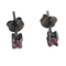 Boucles d'oreilles fleurs en or noir 18k, turquoises et saphirs 58 Facettes TA88PI686