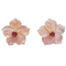 Boucles d'oreilles fleurs en or 18k, nacre et rubis 58 Facettes T289PI25