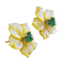 Boucles d'oreilles fleurs en or 18k, nacre et émeraudes 58 Facettes TA29PI688