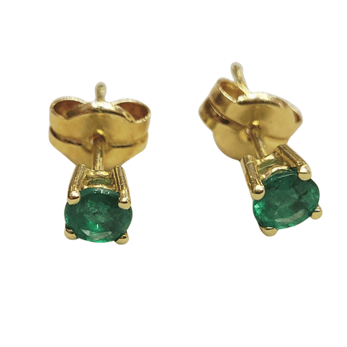 Boucles d'oreilles fleurs en or 18k, nacre et émeraudes 58 Facettes TA29PI688