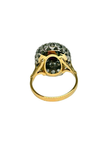 59.5 Bague ancienne en or jaune 18K, rubis et diamants 58 Facettes 2085