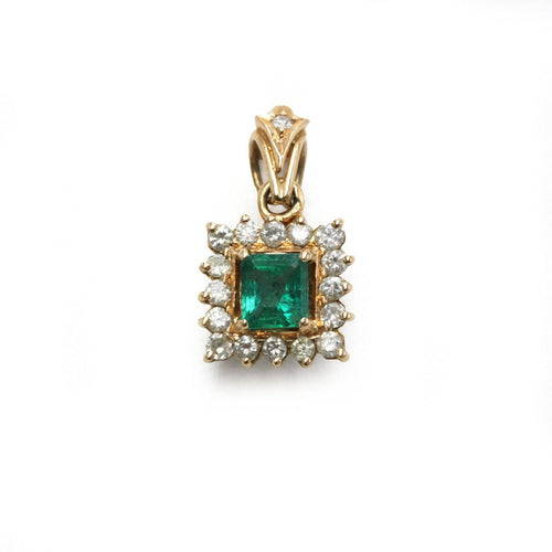 Pendentif en or jaune, diamants et émeraude 58 Facettes 260187R
