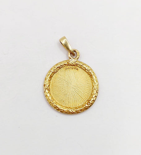 Augis - Pendentif médaille d'amour en or 18k, diamant et rubis 58 Facettes A07650