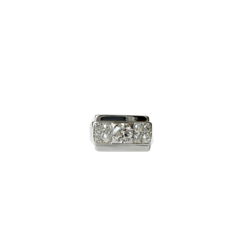 51 Tank Art déco - Bague en or gris et diamants 58 Facettes