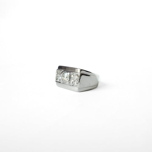 51 Tank Art déco - Bague en or gris et diamants 58 Facettes