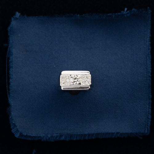 51 Tank Art déco - Bague en or gris et diamants 58 Facettes