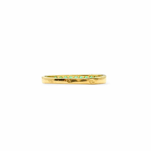 Bague 55 Demi-alliance en or jaune 18 carats avec émeraudes – Années 1990 58 Facettes BIJ128