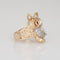 Bague 52 Bague hibou vintage sur branche en or jaune 14 carats, diamants et émeraudes 58 Facettes G13999