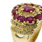 53 Bague bandeau en or jaune avec rubis et diamants 58 Facettes 41527